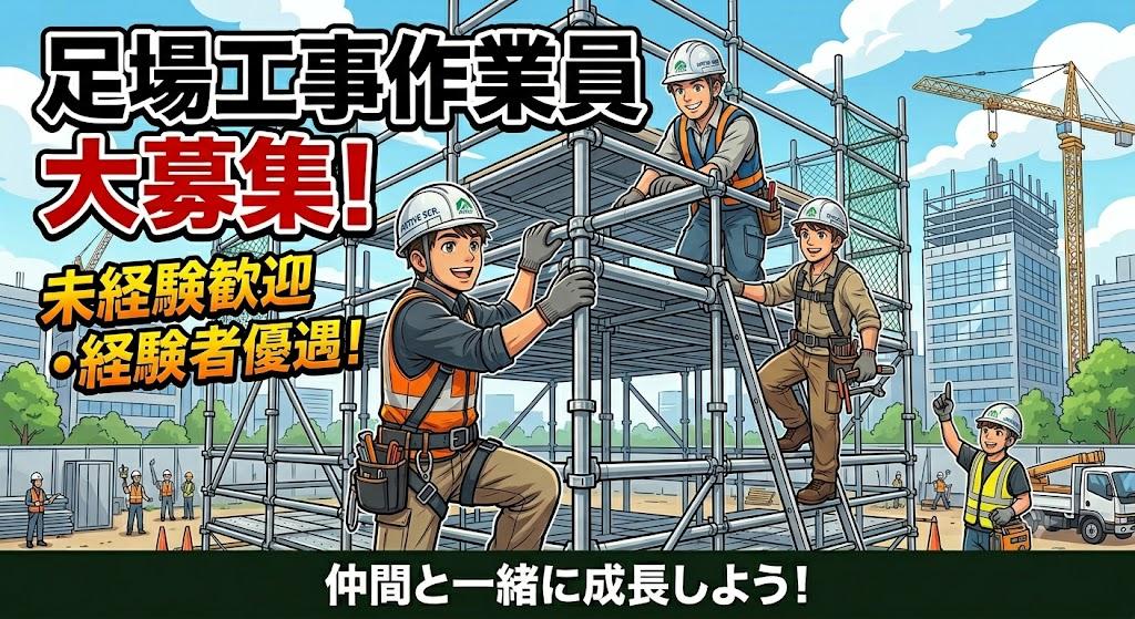 【都内】足場工事作業員募集！