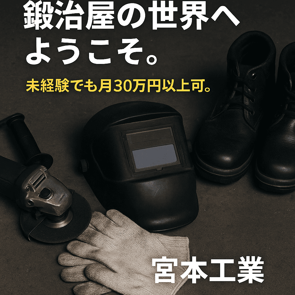 鍛冶屋募集！人柄重視！未経験歓迎！