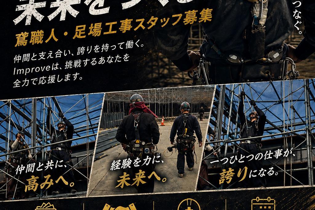急募　鳶職人募集中  一緒に働く仲間探してます。