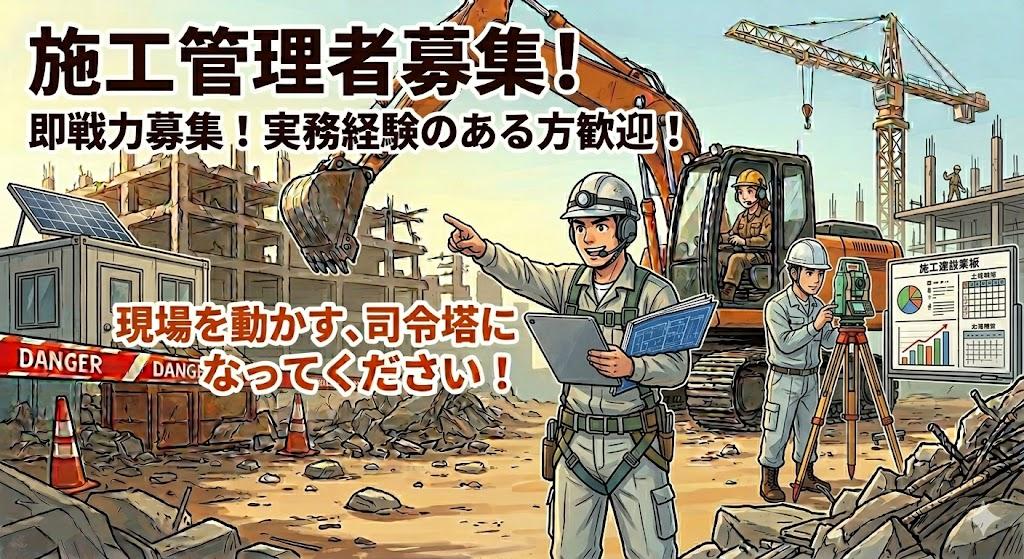 【施工管理】埼玉県　解体業の施工管理者募集！
