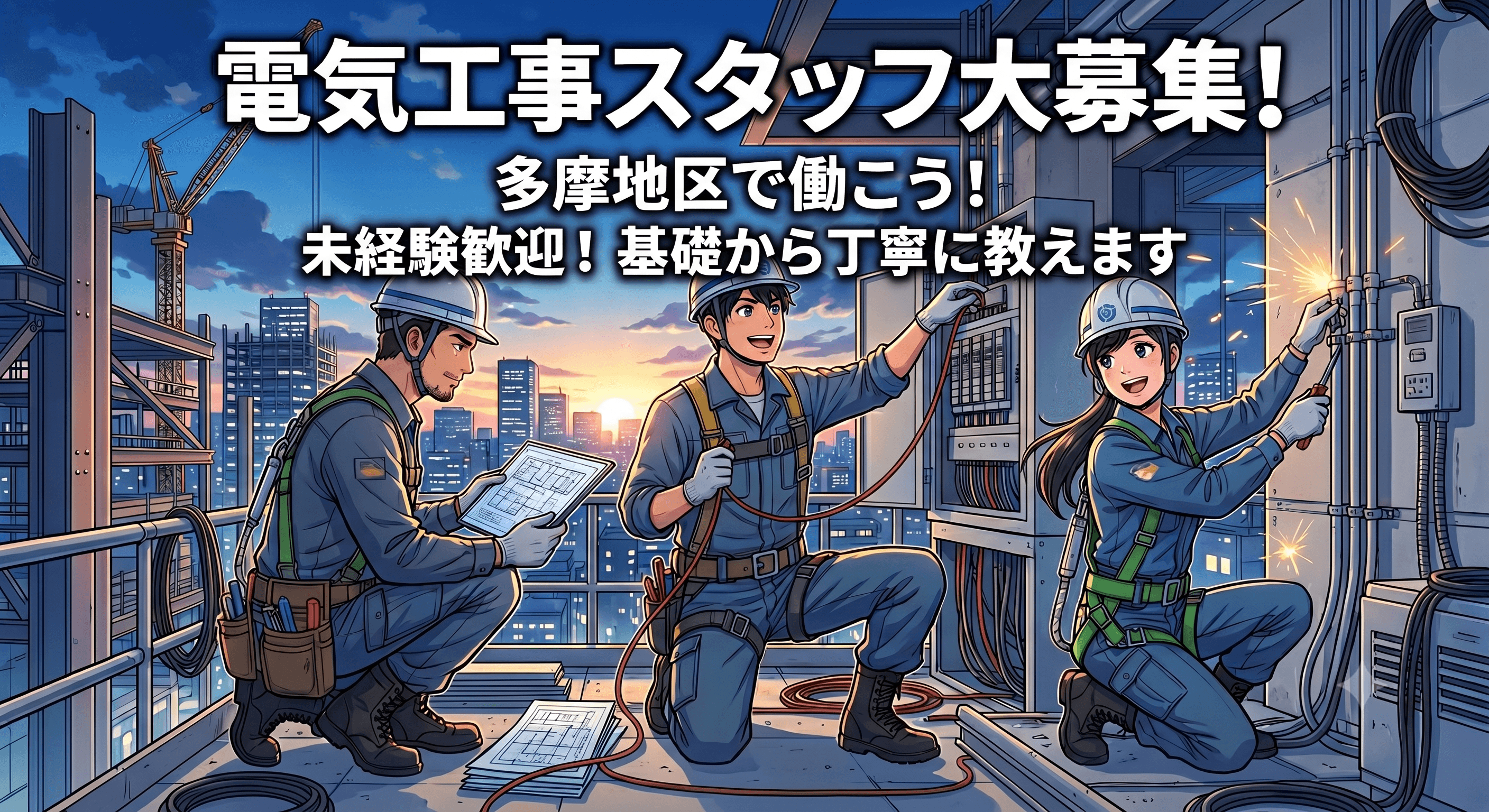 【多摩地区】電気工事スタッフ募集！