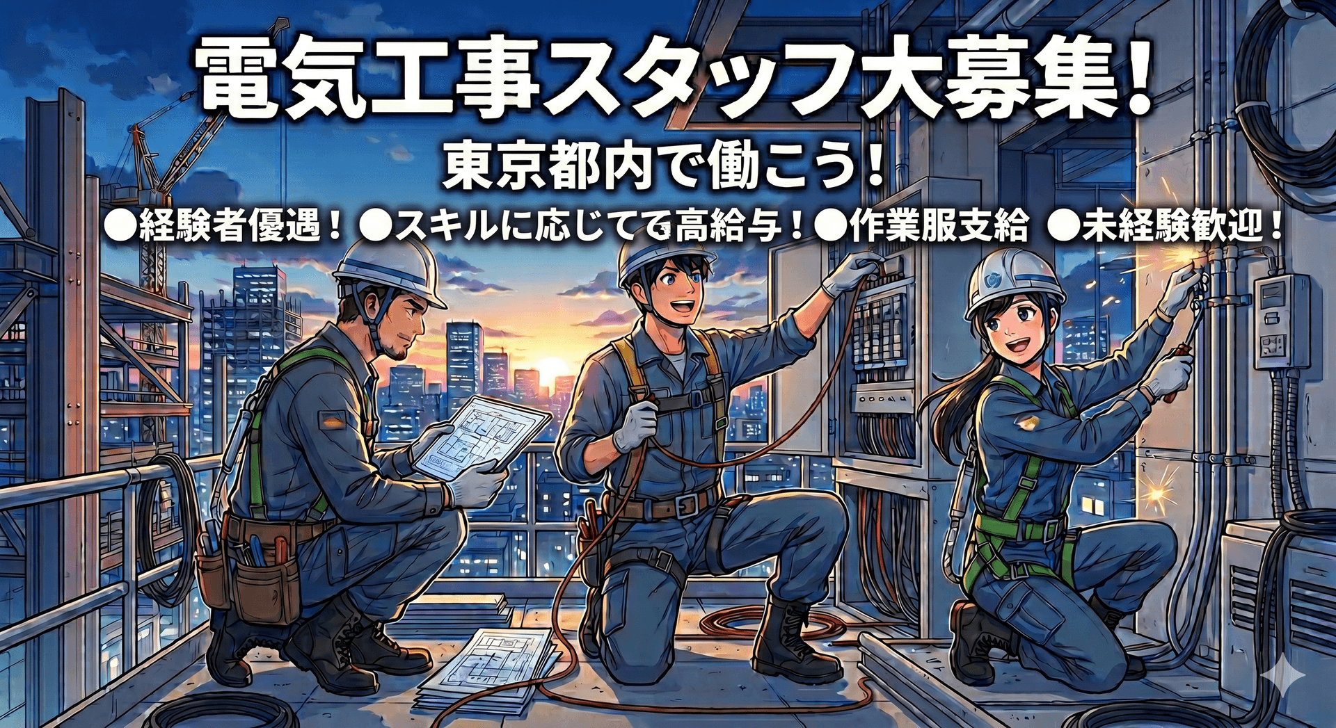 【正社員】東京都内　電気工事作業員募集！